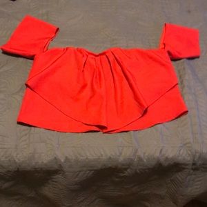 Jealous Tomato Open Shoulder Crop Top